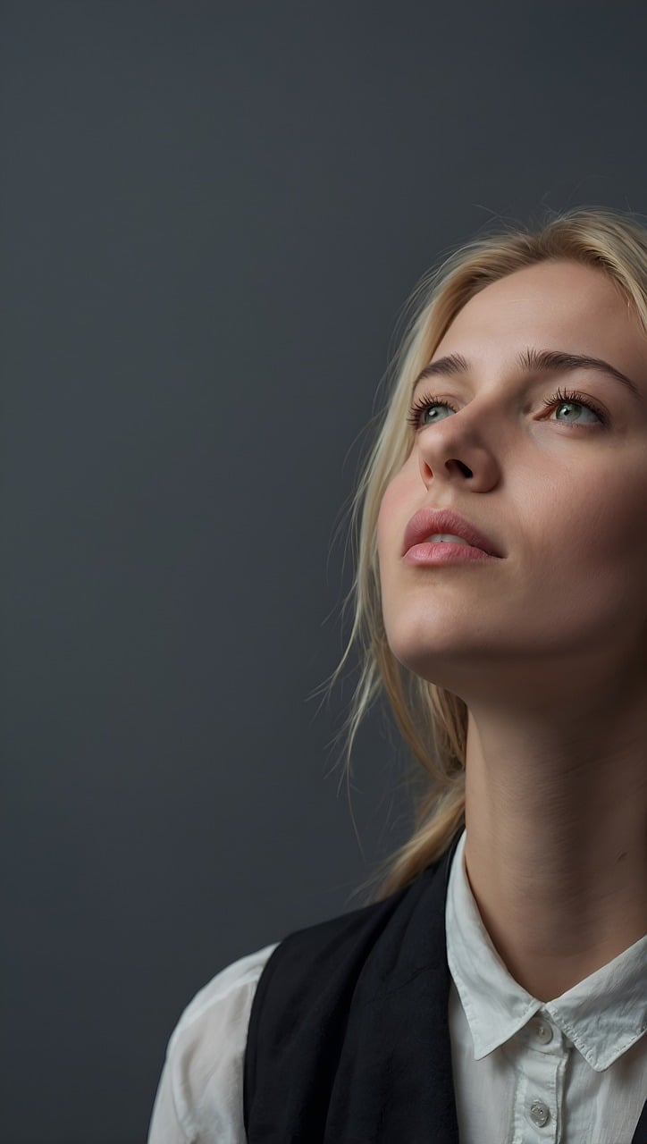 woman, view, portrait